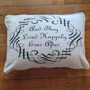 Rare Newport "And They Lived Happily Ever After" Down Throw Pillow